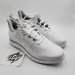 Men Sz 8.5 Under Armour Golf Shoes Drive Fade Spikeless White Silver 3026922-102